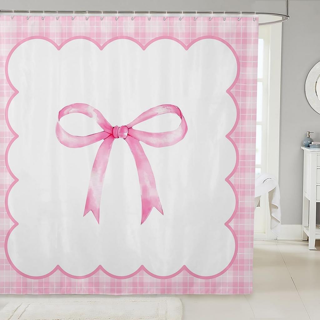 Kids Cherry Bathroom Shower Curtain Set Cherry Pattern Shower Curtain Boys Girls Cute Fruit Bath Curtain for Cartoon Fruit