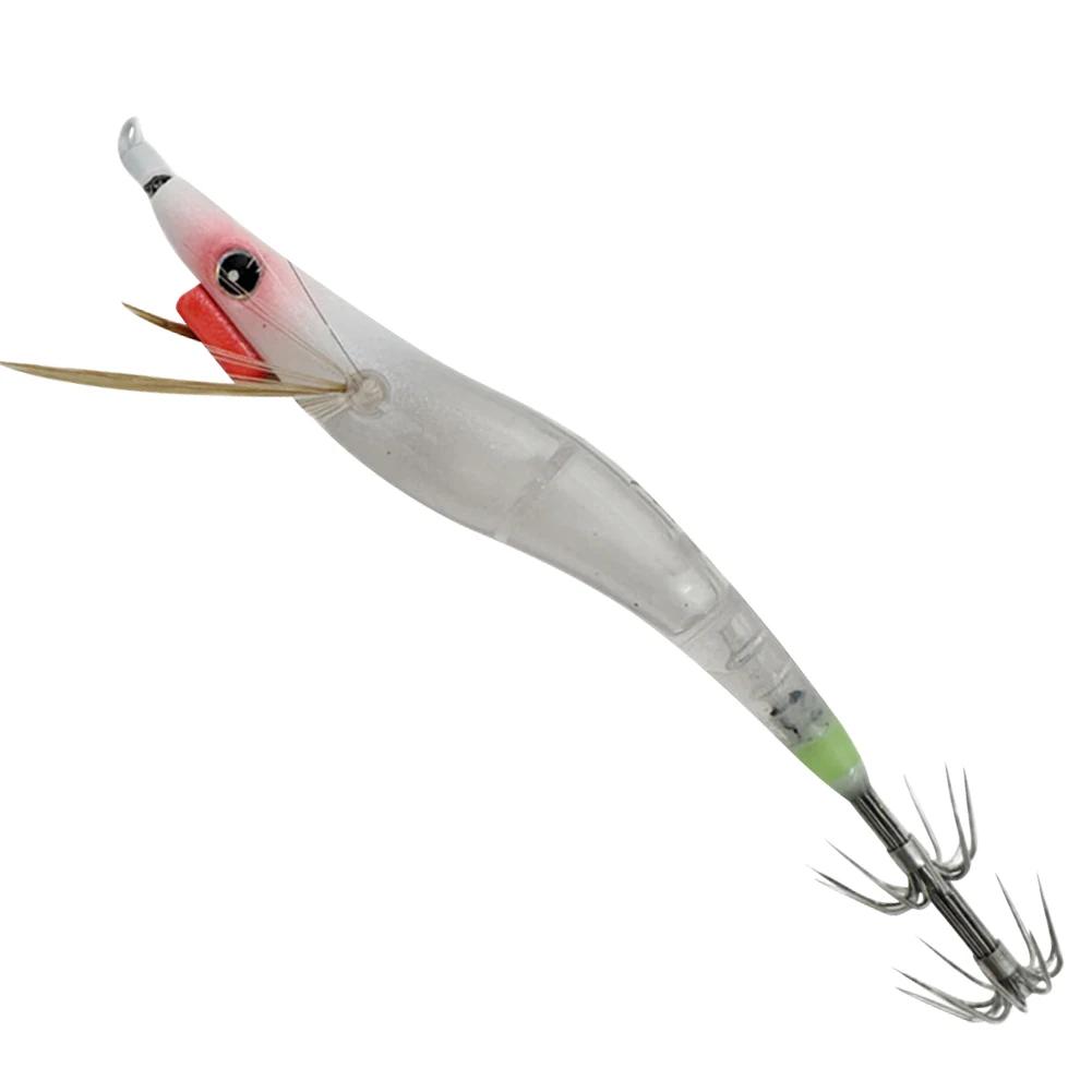 

Luminous Lure Hard Shrimp Bait with Squid Jig Hook Lure Hook Fishing Tackles Wood Shrimp Squid Lures for Freshwater Saltwater червоний