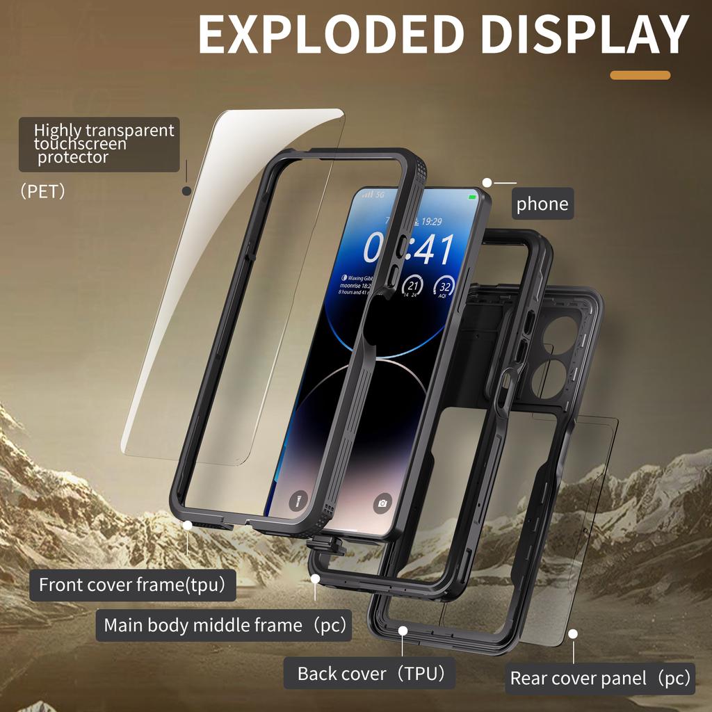 REDPEPPER A Series IP68 Waterproof Case for Xiaomi Redmi Note 13 Pro 5G Screen Protector Underwater Phone Shell