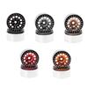4Pcs CNC Aluminum Alloy 1.9 Beadlock Wheel Rims Tires for  for 1/10 RC Crawler Car Compatible MJX H12Y 12Y+ SCX10 1.9' Tire Set