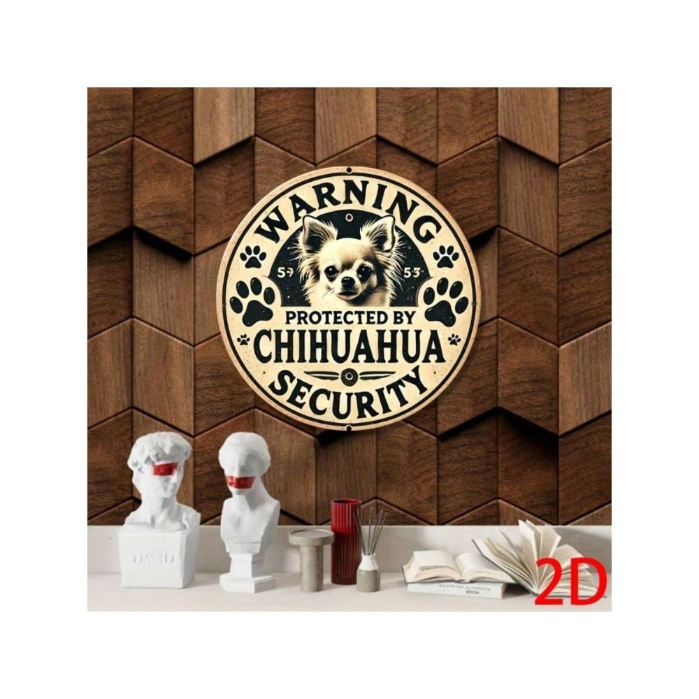 Vintage Metallwandkunst Chihuahua Schild Heimdekoration