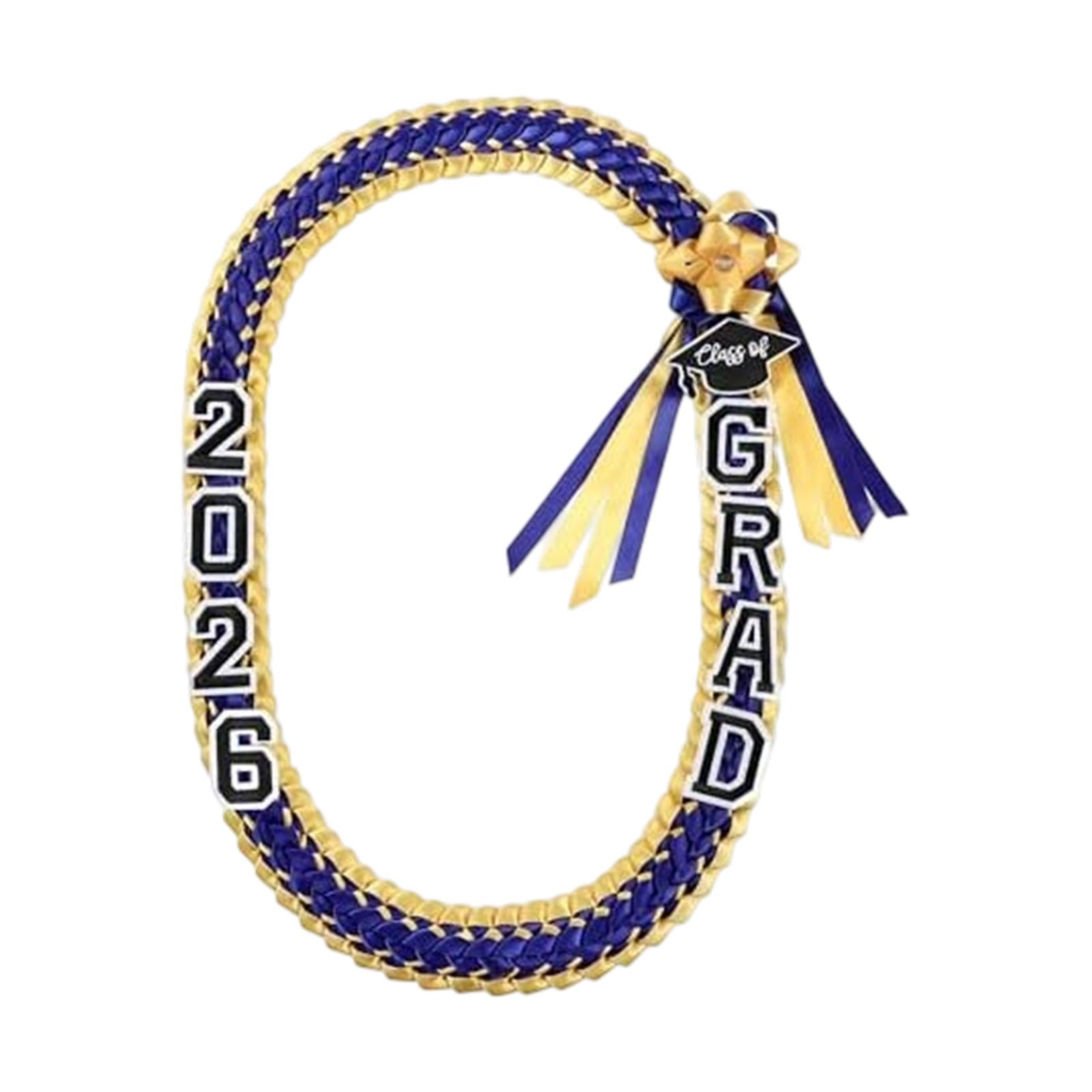 

Creative Double-layer Ribbon Graduation Wreath Woven Necklace Ribbon Lanyard Honor Cord Handmade Sash One Size