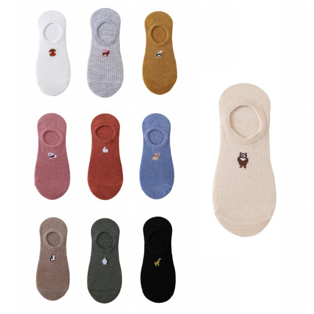 

10Pairs Cartoon Thin Boat Socks Embroidery Invisible Ankle Socks Sweet Short Socks Girl 10Pairs