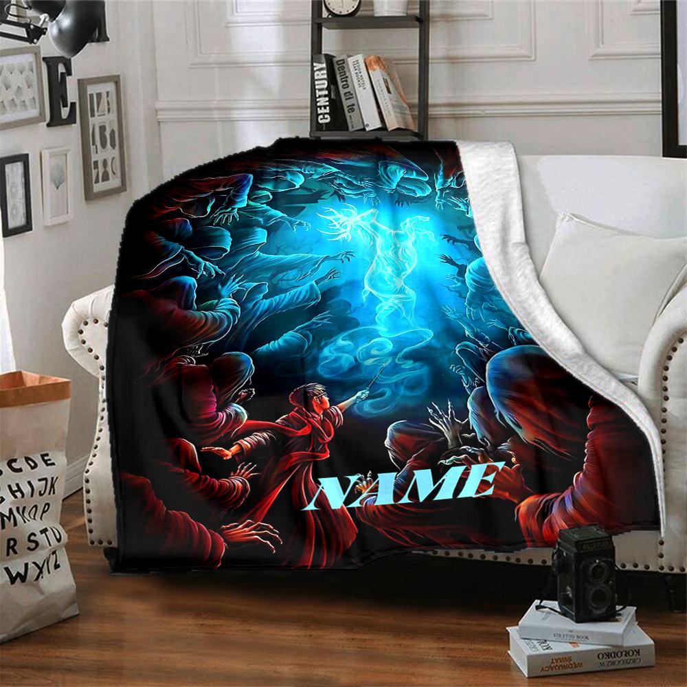 Custom Name Harry Potter Adventure blanket for Couch & Bed, Plush Cozy Fuzzy Blanket Super Soft & Warm Blankets for Fall and Winter. 090894