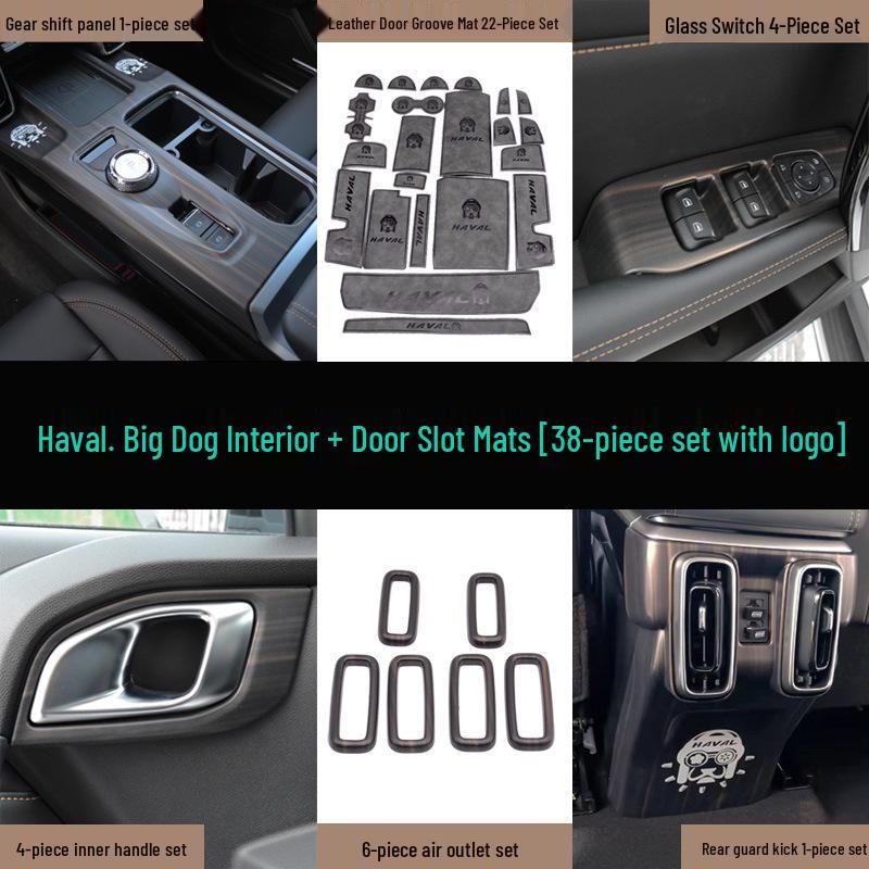 Haval Big Dog Interior Kit: Peach Wood Grain Gear Shift Panel & Door Stickers