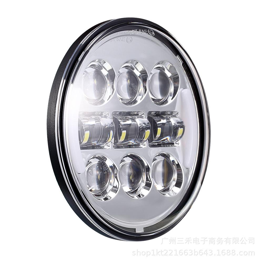 Harley 5.75" 45W LED Headlight for Motorcycle Modification - Dual Color