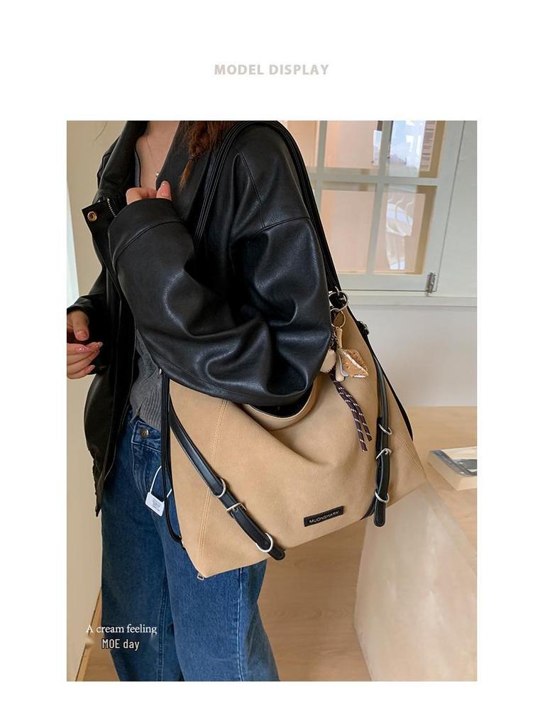 Multifunktionaler Damen-Crossbody-Rucksack aus Wildleder - Großes Fassungsvermögen, Lässiger Stil für Herbst/Winter 2025