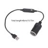 USB A To 12V Car Cigarettes Lighter Socket Adapters Cable With Voltages Display For DashCam Car Electronics