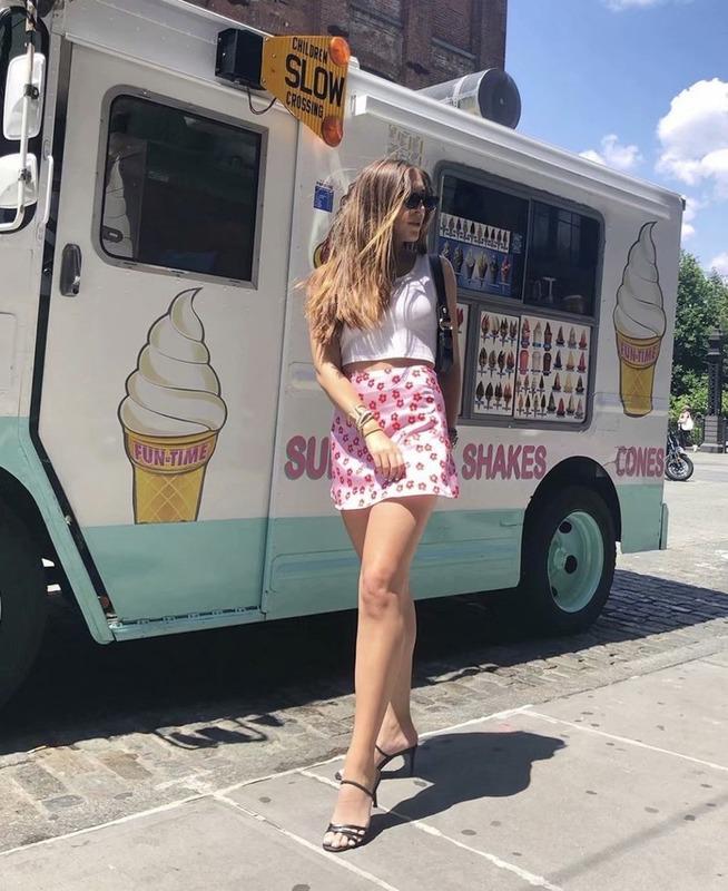 Fusta de damă SCIONE 2020 Fusta cu talie înaltă din satin cu imprimeu Fusta sexy cu flori în stil european american