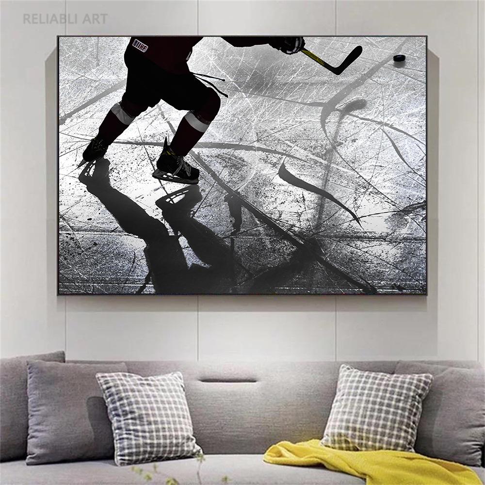 Modern Sports Hocky Canvas Painting Wall Art Field Hockey Wall Pictures Gym Posters and Prints for Living Room Home Decoration
