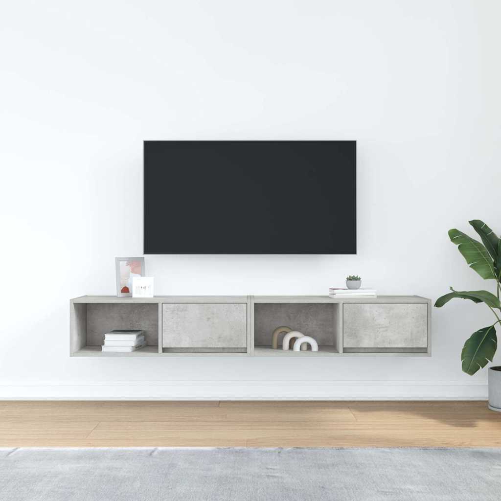 TV Cabinets 2 pcs Concrete Grey 80 x 31 x 25.5 cm Particleboard