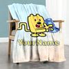 Wow! Wow! Wubbzy Personalized Text Blanket Gift Customizable Blanket Ultra-Soft Suitable for Bed Home Decor Office Livingroom Four Seasons Universal