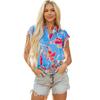 American Shiying Flower V-neck Short Sleeve T-shirt Women 2025 Summer New Thin Loose Frill Pullover