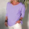 Fashion Women's Casual Solid Color Round Neck Long Sleeve Loose T Shirt Tops