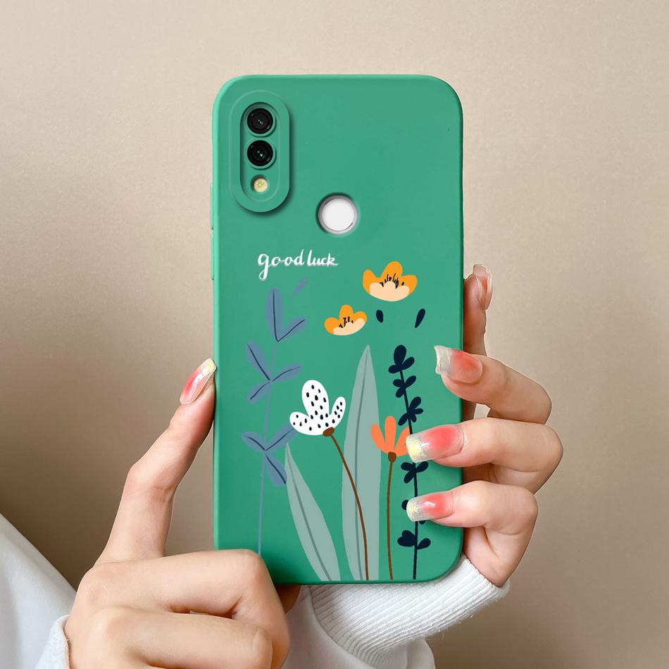 Case Cover For Redmi 7 Cartoon Soft Smooth Liquid Silicone Full Protection Anti Choc Phone Cover For Xiaomi Redmi7 Bumper Fundas