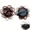 Invisible Claw Rose Hair Bun Fluffy Hairpiece Side Hair Clip Flower Hair Clip  Hair Accessories