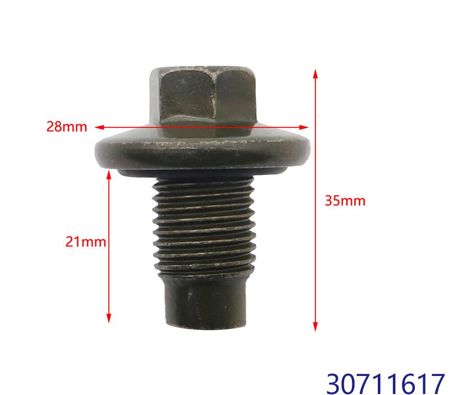 

Compatible Volvo S80 Oil Pan Drain Plug for Part Numbers 30711617, 31359503, 31474830