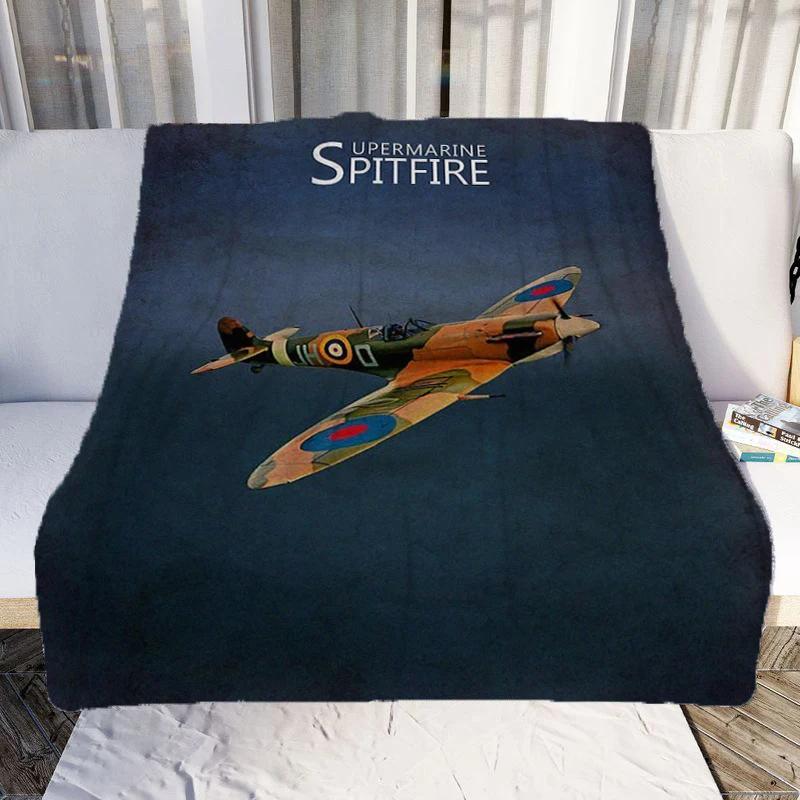Print Spitfire Kobereček na hodit Jógová podložka Ložnice Obývací pokoj Koupelna Dekorativní podlahová rohož Bytový textil Dárek k narozeninám