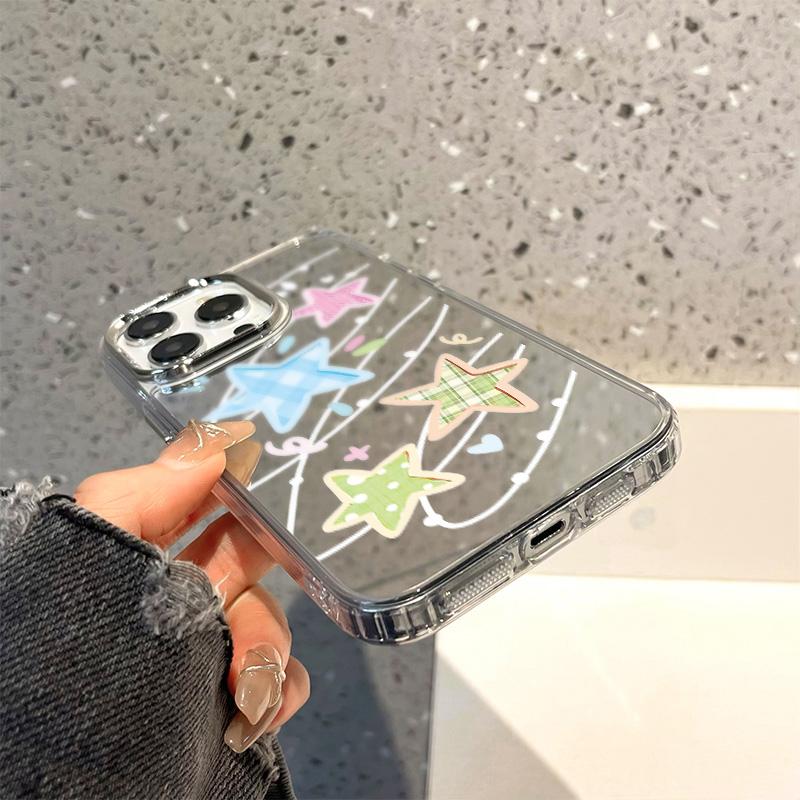 Handyhüllen für iPhone 11 13 XR 15 Pro Max 12 14 Pro Max Hülle iPhone 16 XS Max Spiegel Schutzhülle Mirror Exquisite Cartoon Wasserdicht