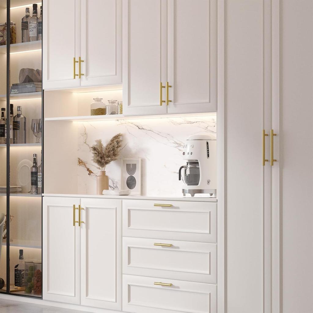 Goldenwarm 30 Pack 3 Inch Gold Cabinet Handles - Gold Cabinet Pulls, Fade-Resistant Surface - Dresser Pulls Kitchen Hardware for Cupboard Furniture