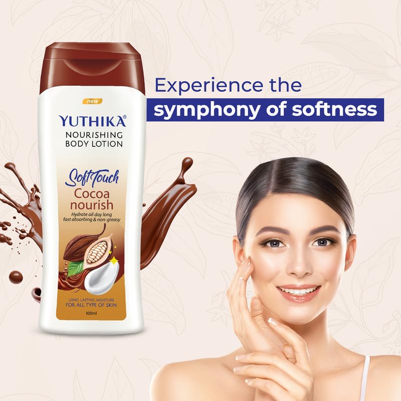 Yuthika Naturals Cocoa Soft Touch Body Lotion 100ml Pack of 1 for Hydrated Smooth Skin