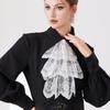 Victorian Style Lace Jabot Collar White Cosplay Accessory Wrist Cuffs Sleeves Detachable Decorative Neck Collar