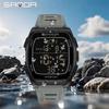 Sanda Wasserdichte Sport-Chronographenuhr für Herren - Multifunktionales Tonnenförmiges Design