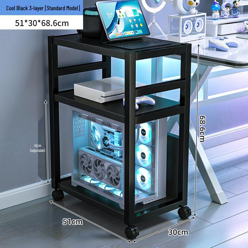 E-sports Room Computer Bracket: Movable Desktop Case Stand & Floor-standing Storage