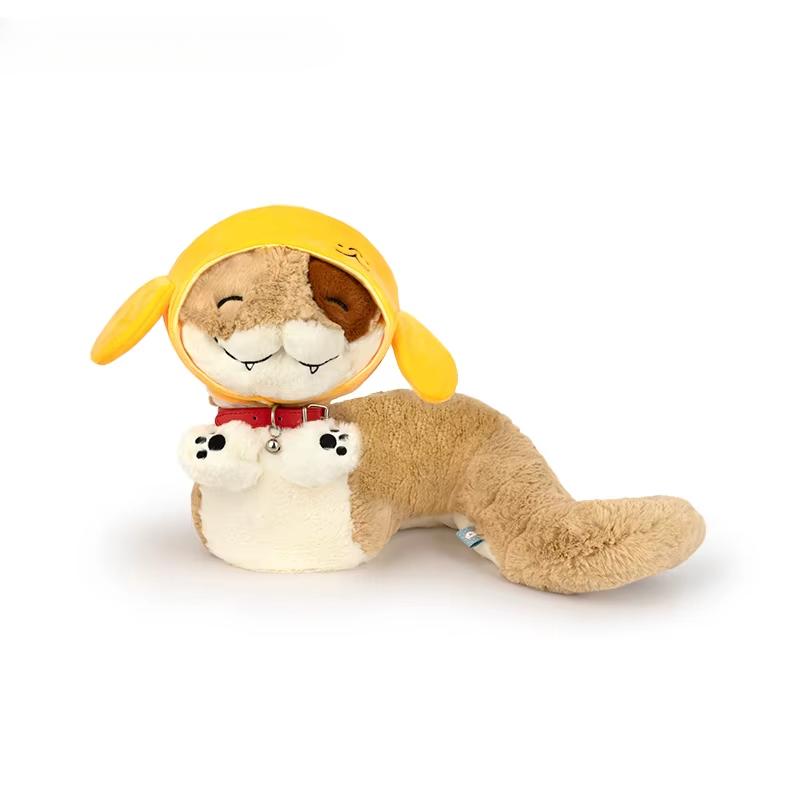 Cartoon Creative Cute Puppy Snake Plush Doll Pillow High Quality Authentic Love Yellow Hat Snake Plush Toy Home Decoration