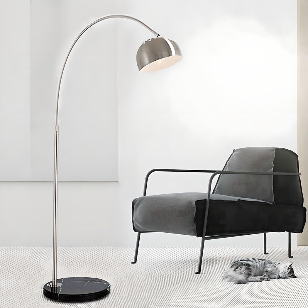 

Visame Arched Floor Lamp with Remote Control, Dimmable and Color-Adjustable, Marble Base, Extendable Stand, Arch Light, Freestanding, Ambient