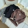 2024 Kids' Winter Thick Half-High Neck Velvet Base Layer T-Shirt - Korean Style