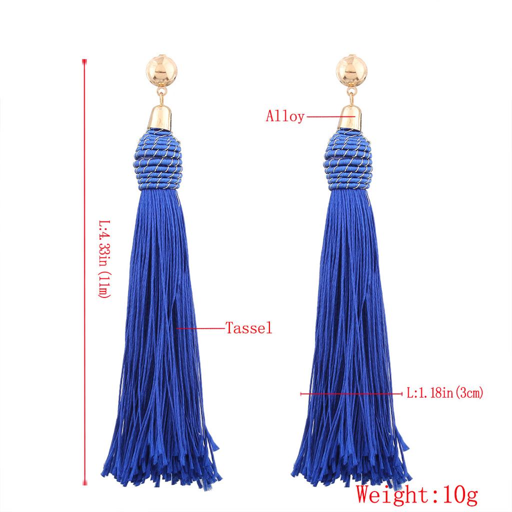 Bohemia Long Tassel Earrings Women Fashion Dangle Earrings Ethnic Jewelry Pendientes