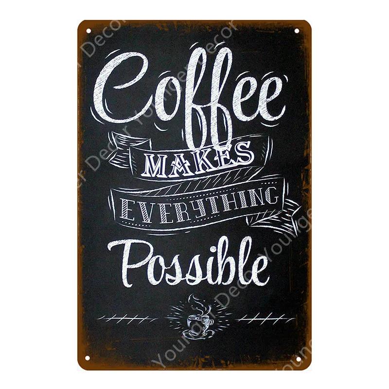 Coffee Menu Plaque Home Bar Cafe Vintage Wall Decor Art Metal Tin Signs Pub Tavern Retro Decorative Plates Metal Poster YJ177