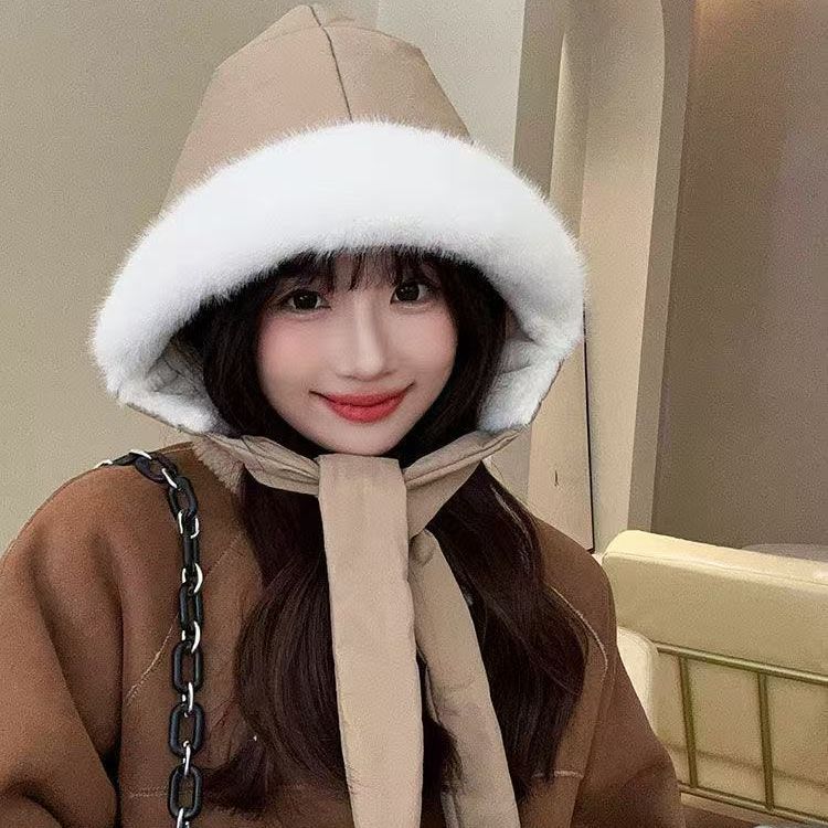 Women's Winter Korean Version, Velvet and Thickened Lei Feng Hat, One Hat, Dual-purpose Can Be Used As a Bag, Thermal Ear Protectors