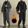 Autunno e Inverno Plus Velluto Ispessito Taglia Grande Tuta Casual Letteraria da Donna Larga e Sottile Tuta Sportiva Completo Due Pezzi