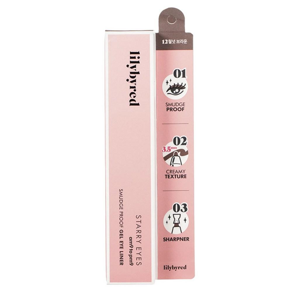 lilybyred Żelowy eyeliner Starry Eyes 9 to 9 0,5 g, 12 orzechowy brąz, 2 szt.
