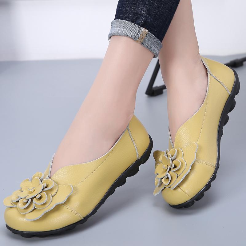 

Модные женские туфли на плоской подошве из натуральной кожи в стиле ретро для женщин, мокасины, туфли для медсестер, балетки без застежек, прогулочная обувь для женщин больших размеров 35