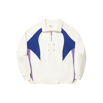 Li Ning Reignite Serisi Oversize Polo Yaka Sweatshirt Unisex Sweatshirt Off-White AWDU345-1