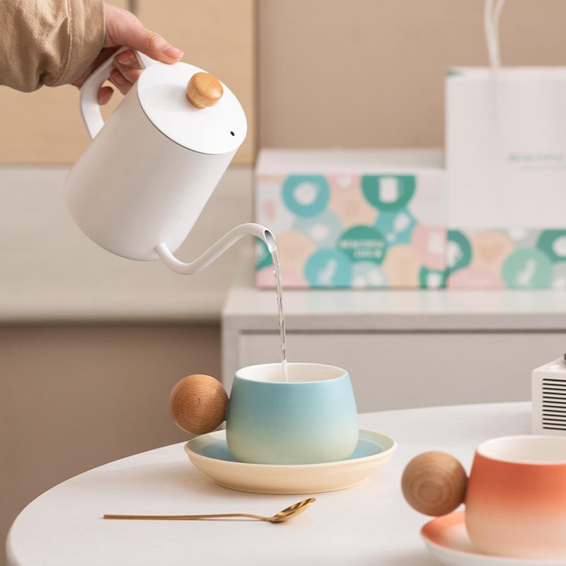 High-end Coffee Cup Set, High-end Afternoon Tea, Latte Flower Cup, Women's Exquisite High-value Light Luxury Couple Cup, Breakfast Cup