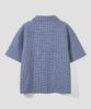 AGOD Open Collar Check Half Shirt [Navy]