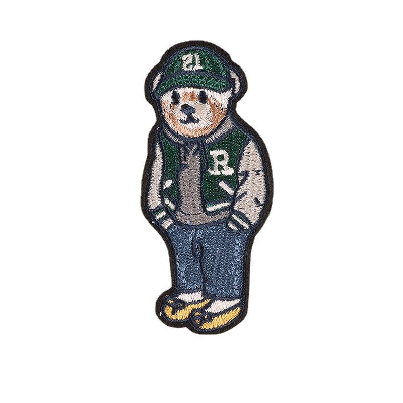 Embroidery Label Towel Embroidery Clothing Accessories Bear Patch Sticker Badge Cloth Label Chenille Embroidery Cloth Sticker