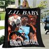 Hip -hop Singer Lil Baby Printing Blanket Children's Warm Blanket T Flange Blanket Home Travel Blanket Bed Linings Birthday Gift