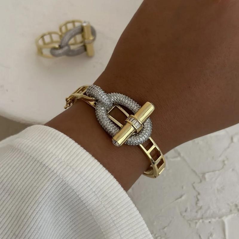 1 neues wasserdichtes Zirkonia OT Schnalle Armband Edelstahl Armband Matt Schmuck Geschenk