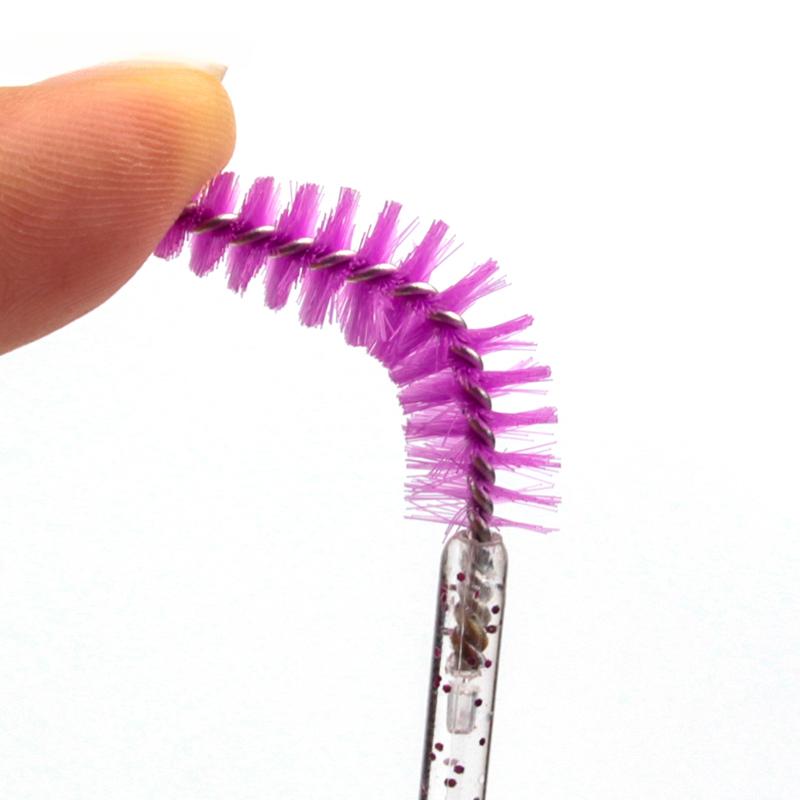 50 PCS Disposable Crystal Eyelash Brush Mascara Wands Applicator Diamond Eye Lash Brushes False Eyelash Extension Makeup Tools