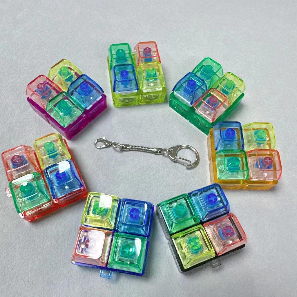 PC high-transparency Tetris decompression button mechanical luminous keyboard decompression button flash pinch toy