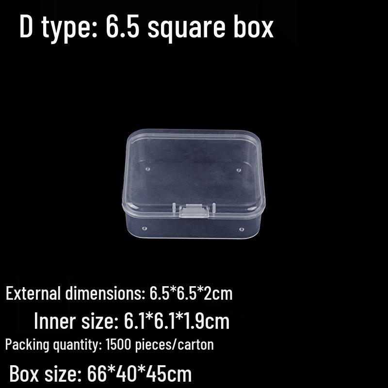 Square Transparent PP Plastic Storage Box for Electronics and Earbuds