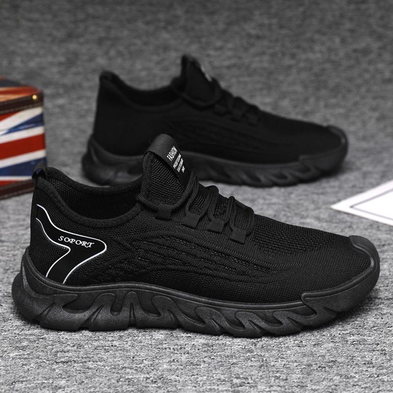 New men's shoes large size fly-woven sports shoes comfortable versatile soft-soled running shoes men's trendy fashion casual shoes