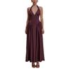 Women's fashion vacation style suspender long dress V-neck sexy backless waist European and American neck dress wholesale