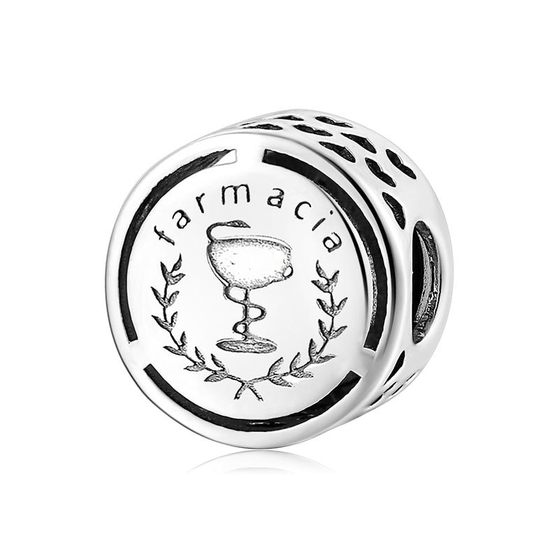 925 Sterling Silver Symbol Doze Sinal De Carreira Beads For Jewelry Making Fit Original European Charm Women Bracelet Necklace