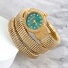 Uniek Kwarts Horloge Slangvormig Ontwerp Armband Goud Zilver Horloge Dames Luxe Armband Horloges Dames Klok Meisje AAA Horloge Reloj